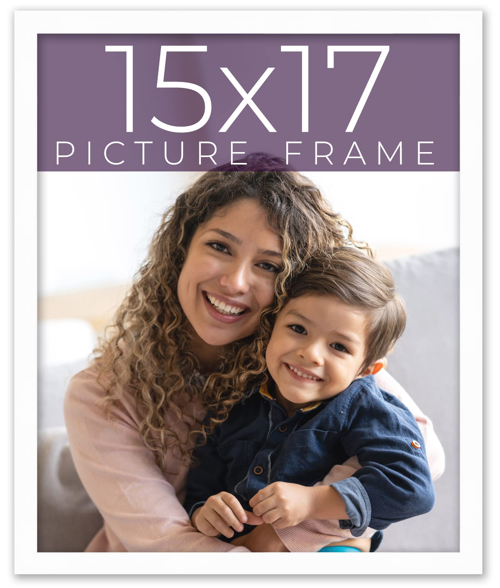 Amazon.com - 15x17 Frame White Real Wood Picture Frame Width 0.75